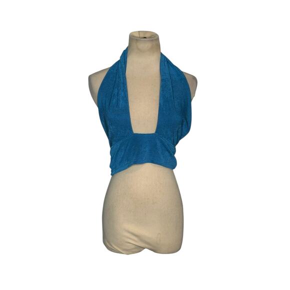 Dealmore blue halter crop top size Medium - Picture 10 of 16